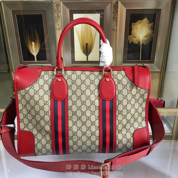 GUCCI 古馳男包 新款 459311 紅pvc配皮 Gucci男公事包 男士手提包 可肩背